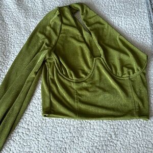 One Sleeve Blouse — Green